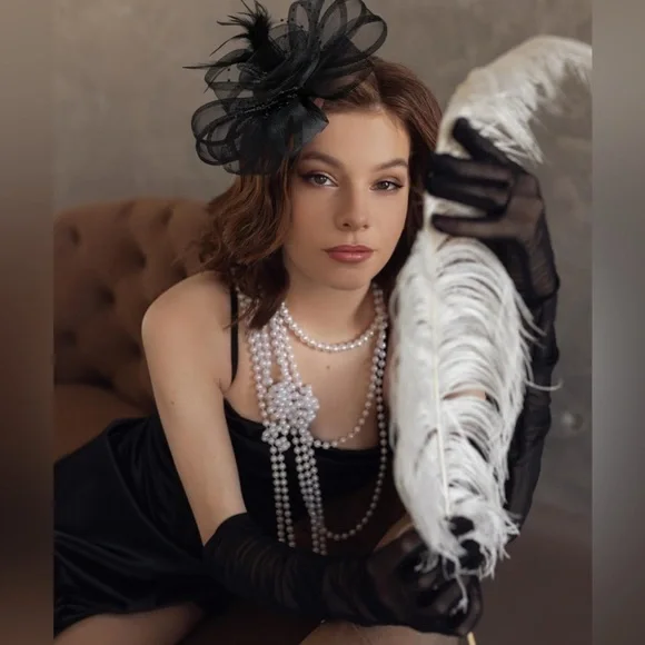 Fascinators Hat Women Tea Party Headband Flower Cocktail Mesh One Size Black NIP - Picture 2 of 9